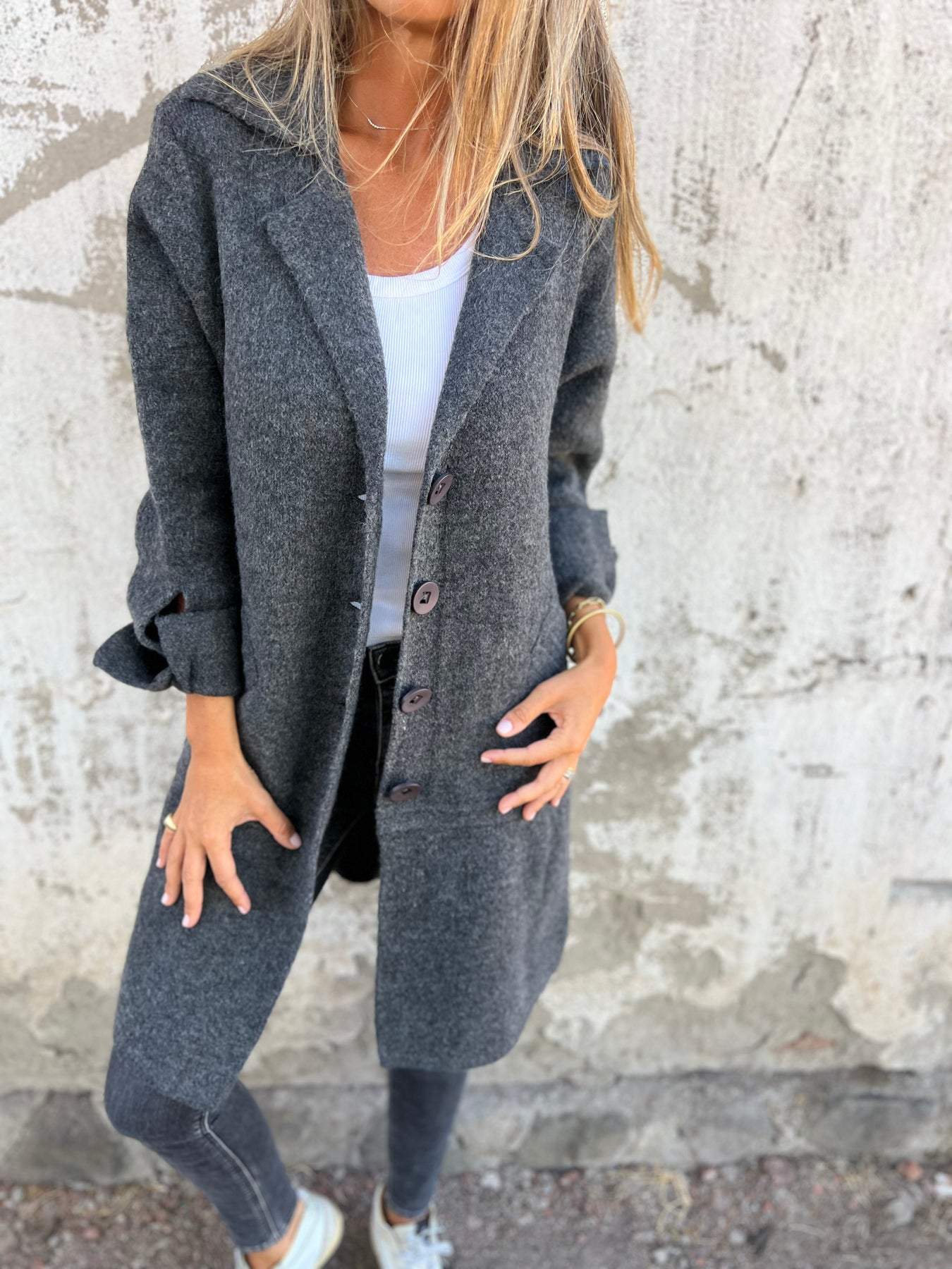 Isabella - Casual Lang Vest Med Manchetter