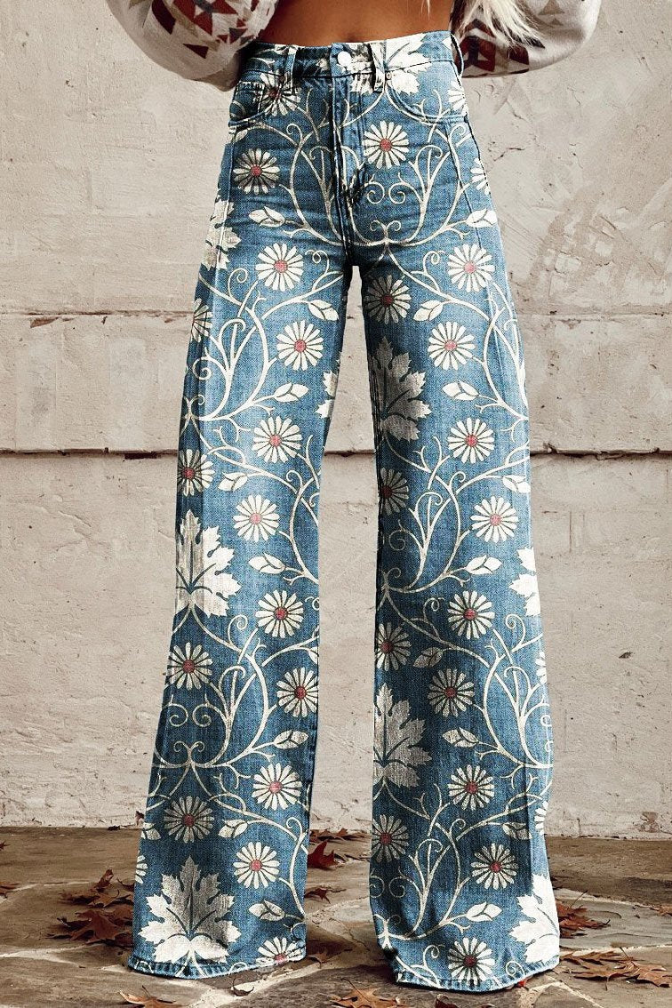 Yrsa - Boho Blomstrede Wide-Leg Bukser