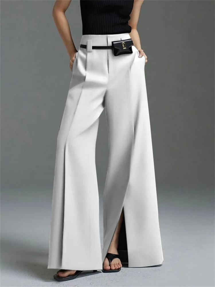 Ulla - Stilfulde Wide-Leg Bukser med Slids