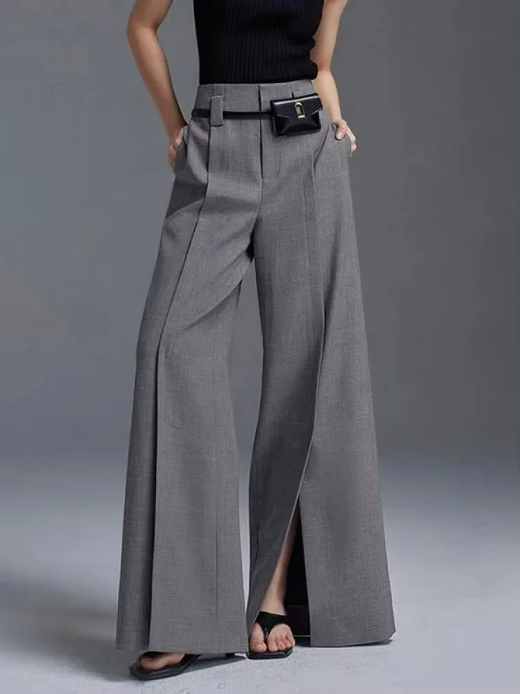 Ulla - Stilfulde Wide-Leg Bukser med Slids