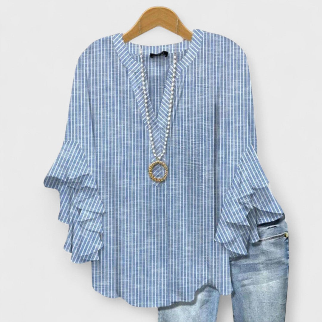 Astrid - Bluse med Elegante Blomster