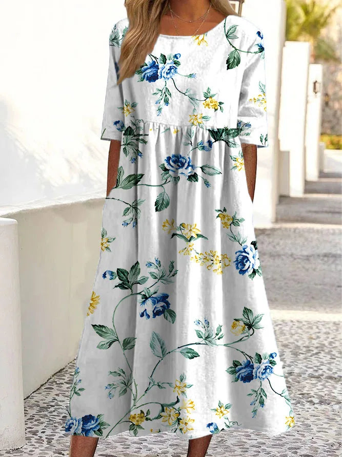 Hedda - Blød Blomsterkjole