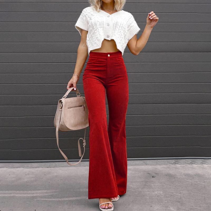 Stine - Stilfulde High-Waist Flared Bukser